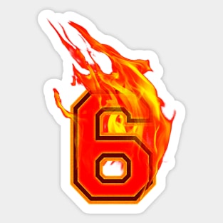 Burning Hot Sports Letter 6 Sticker